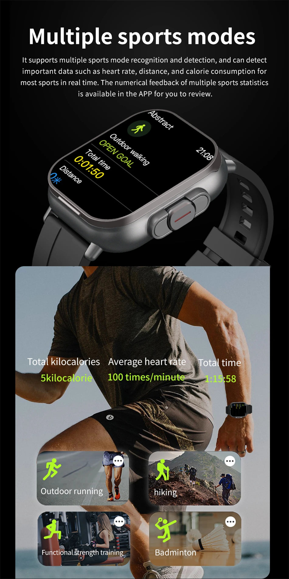 Smart Watch 2 in 1 With Earphone