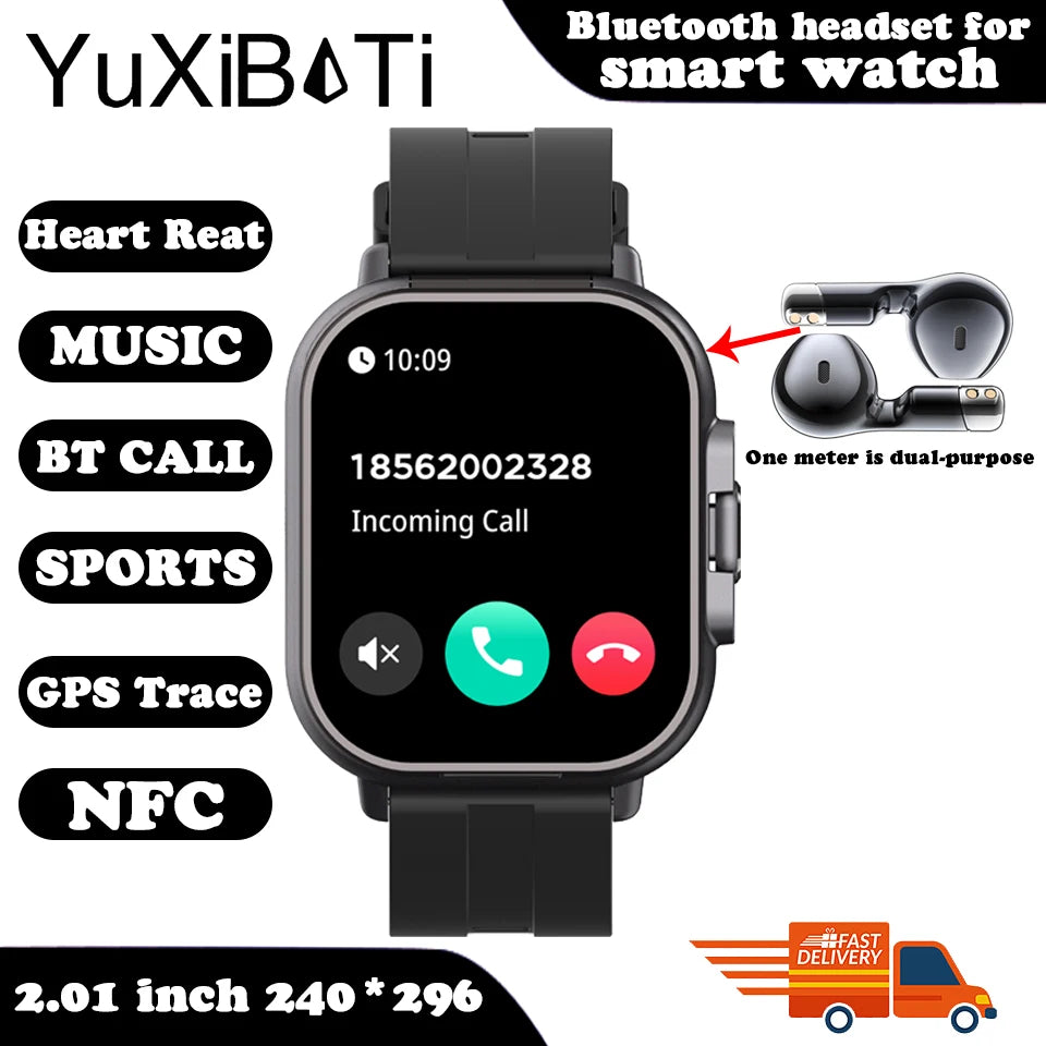 Smart Watch 2 in 1 With Earphone