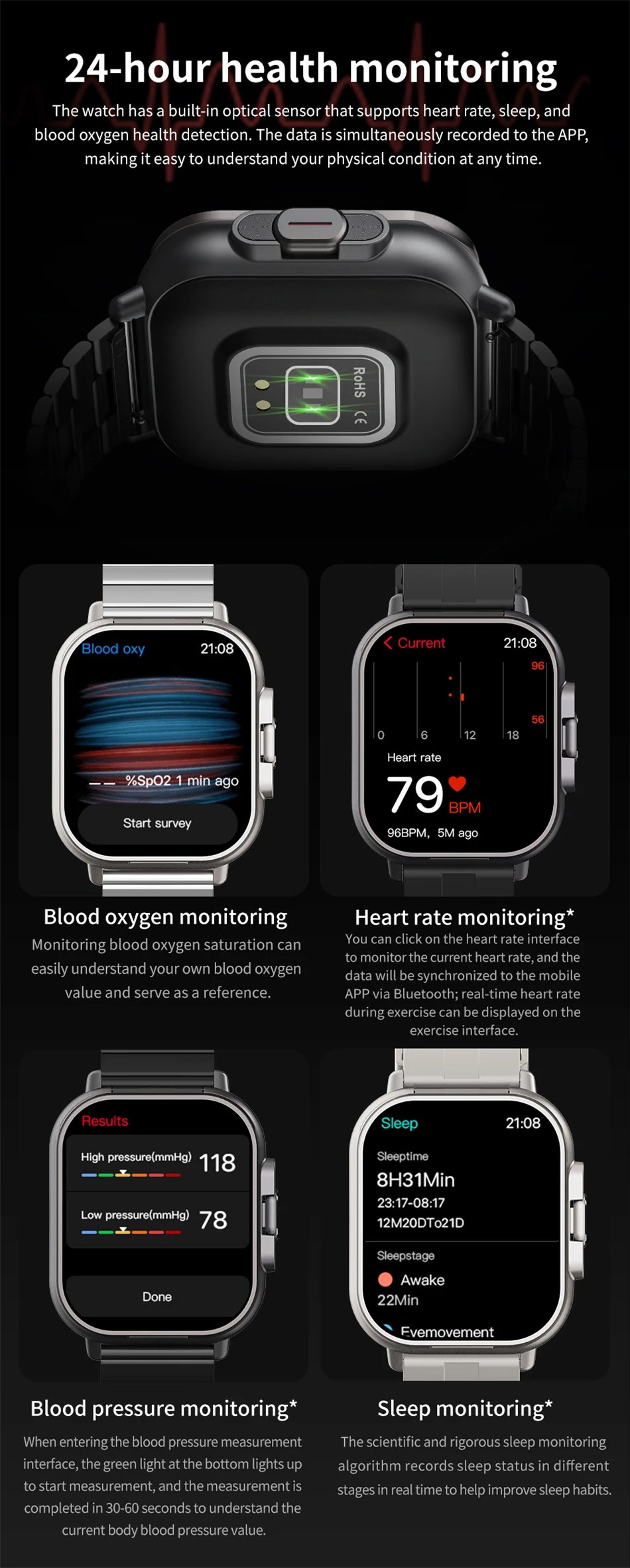 Smart Watch 2 in 1 With Earphone