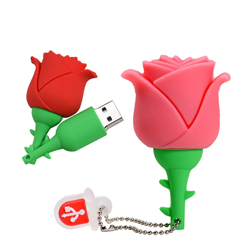 Cartoon Red Rose USB Flash Drives