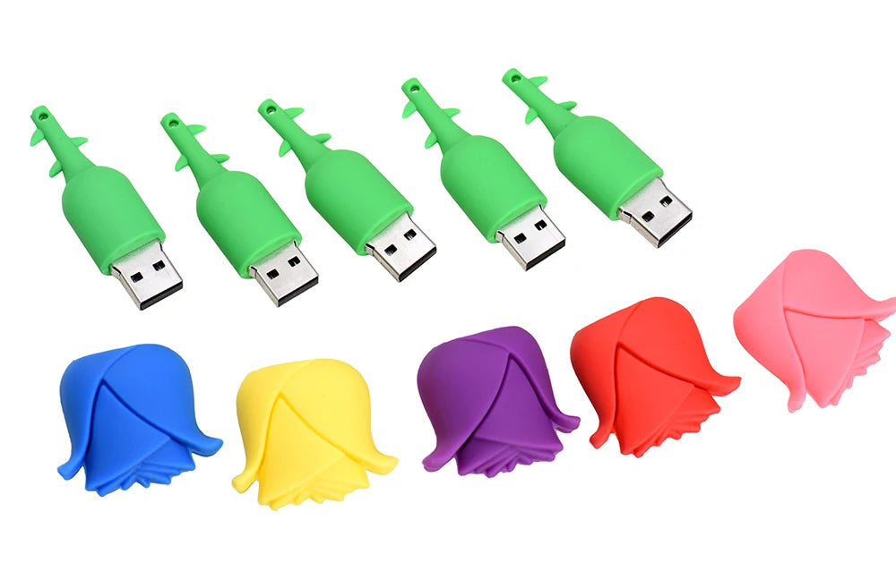 Cartoon Red Rose USB Flash Drives