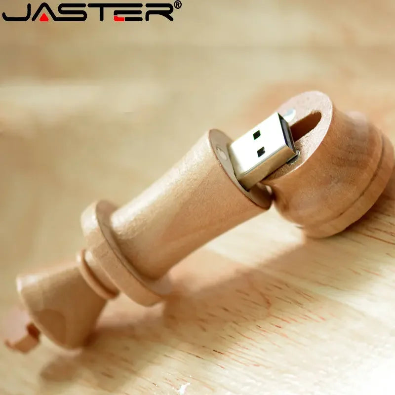 Wooden International Chess USB Flash Drive