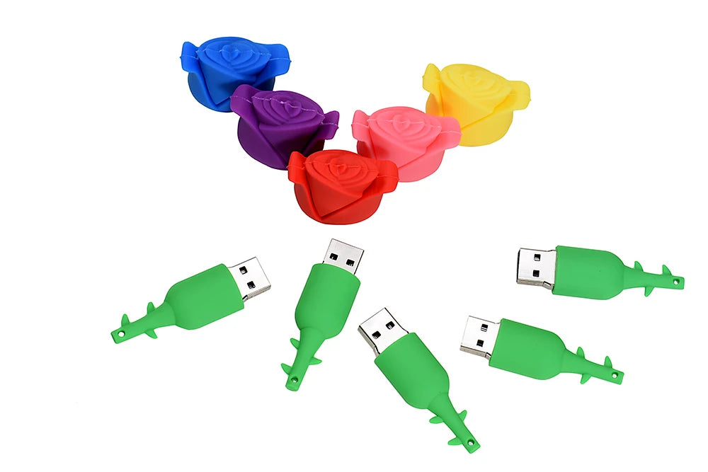 Cartoon Red Rose USB Flash Drives