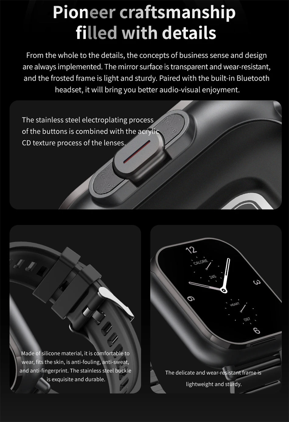 Smart Watch 2 in 1 With Earphone