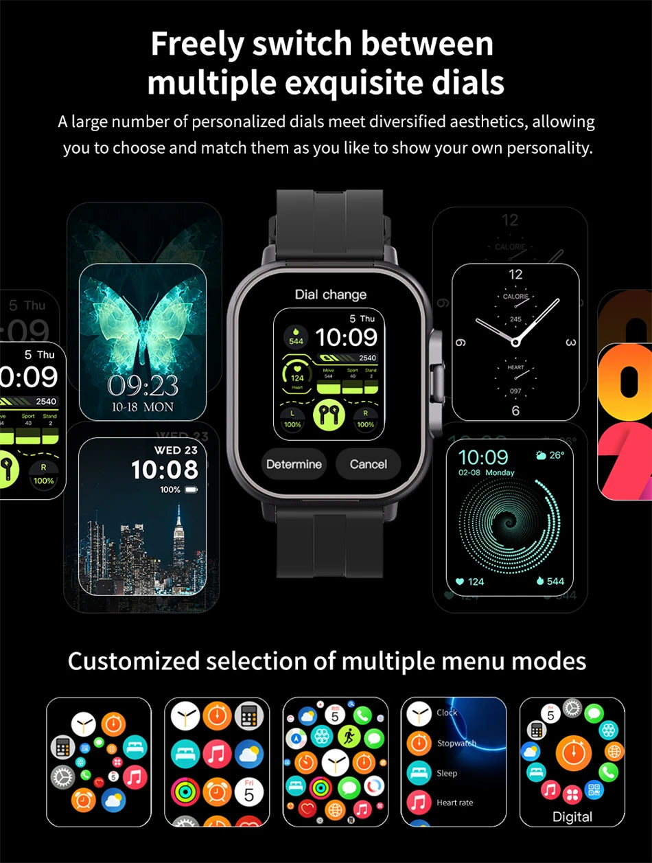 Smart Watch 2 in 1 With Earphone