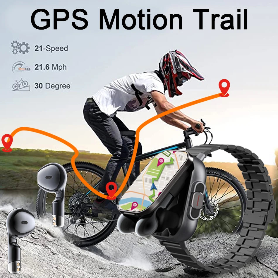 Smart Watch 2 in 1 With Earphone